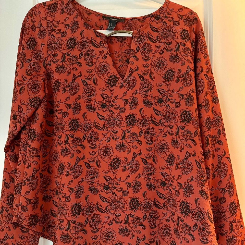 Women Long Sleeve Forever 21 Blouse